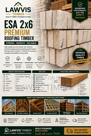 ESA 2×6 Roofing Timber | 50 × 150 Mm | Structural Grade
