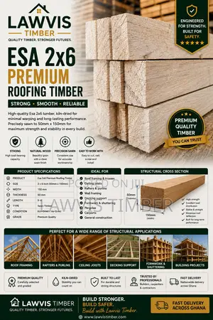 ESA 2×6 Roofing Timber | 50 × 150 Mm | Structural Grade