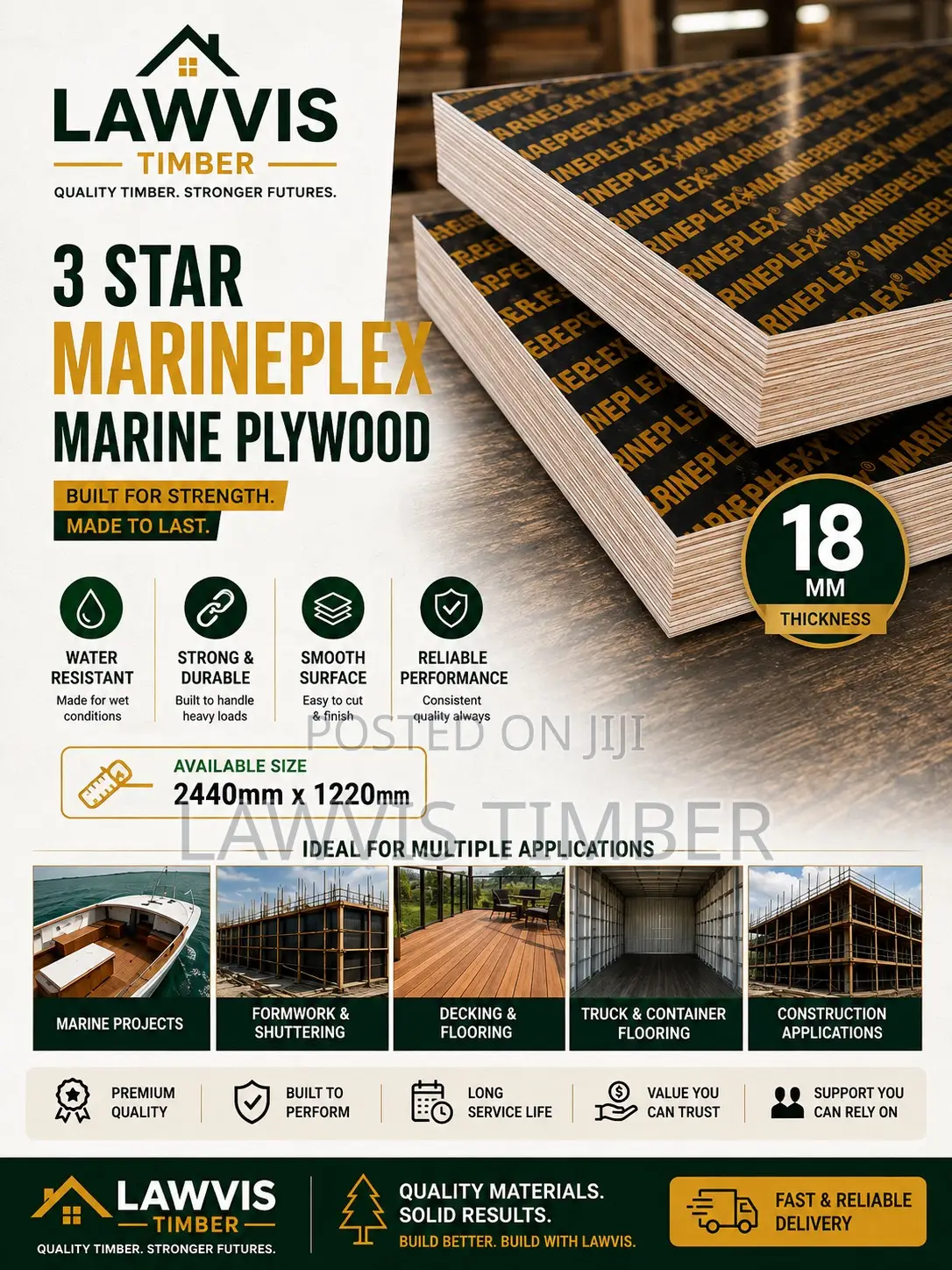 3 Star Marineplex Marine Plywood | 18 Mm | Waterproof