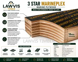3 Star Marineplex Marine Plywood 18mm (8ft × 4ft)