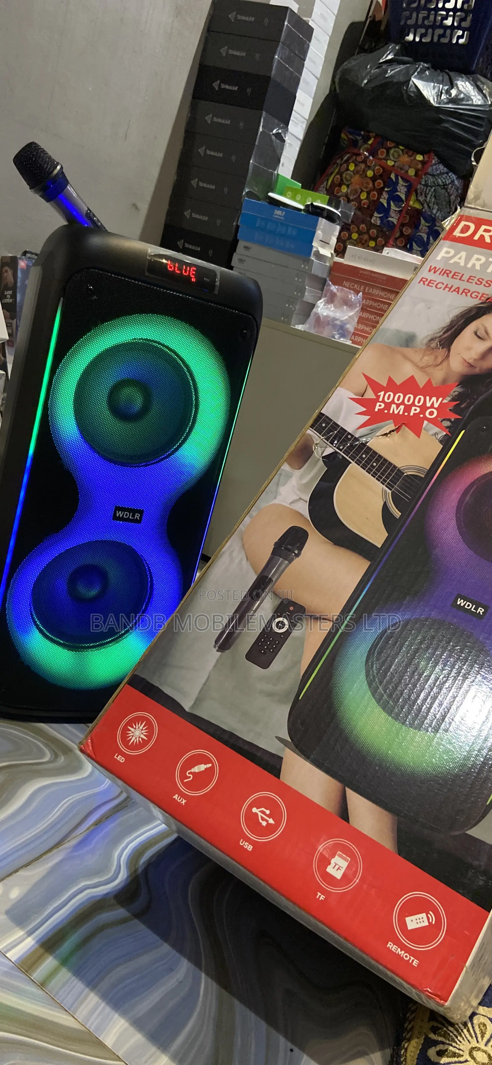 DR-8830 Party Speaker With Microphone, Bluetooth, USB, TF Card Remote