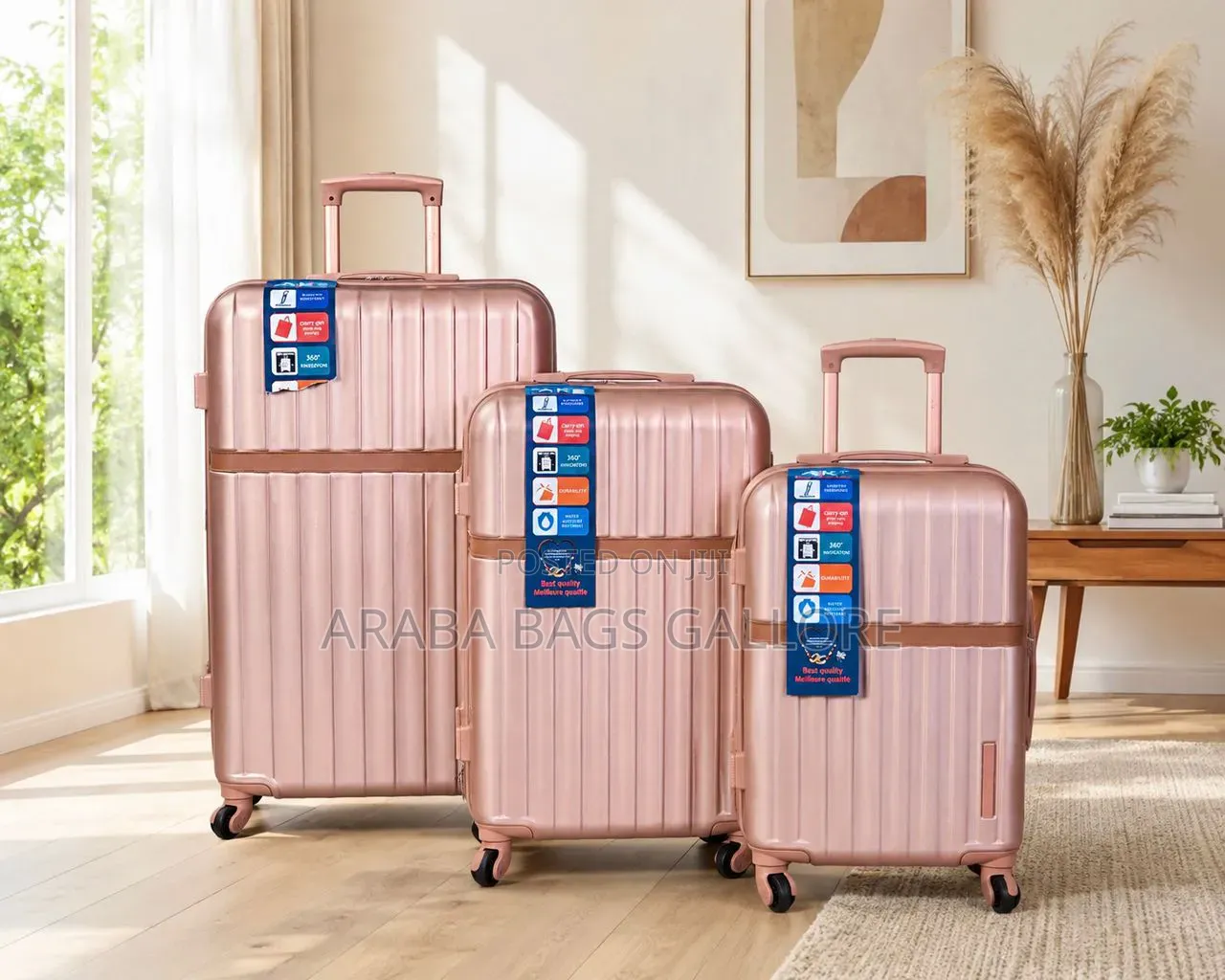 3sets Turkish Anti Crack Unbreakable Travelling Suitcases.