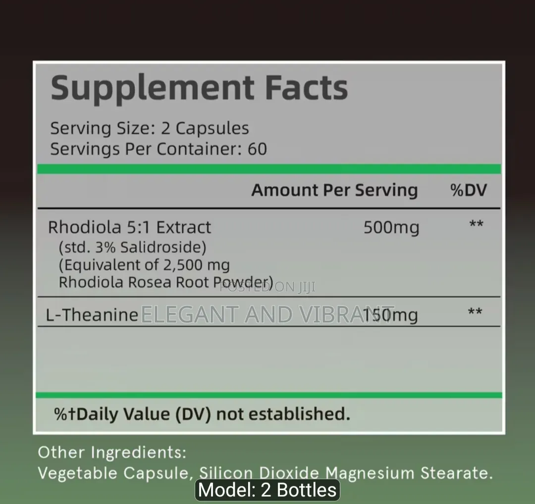 Rhodiola Rosea 2500mg With L-Theatine 120 Capsules