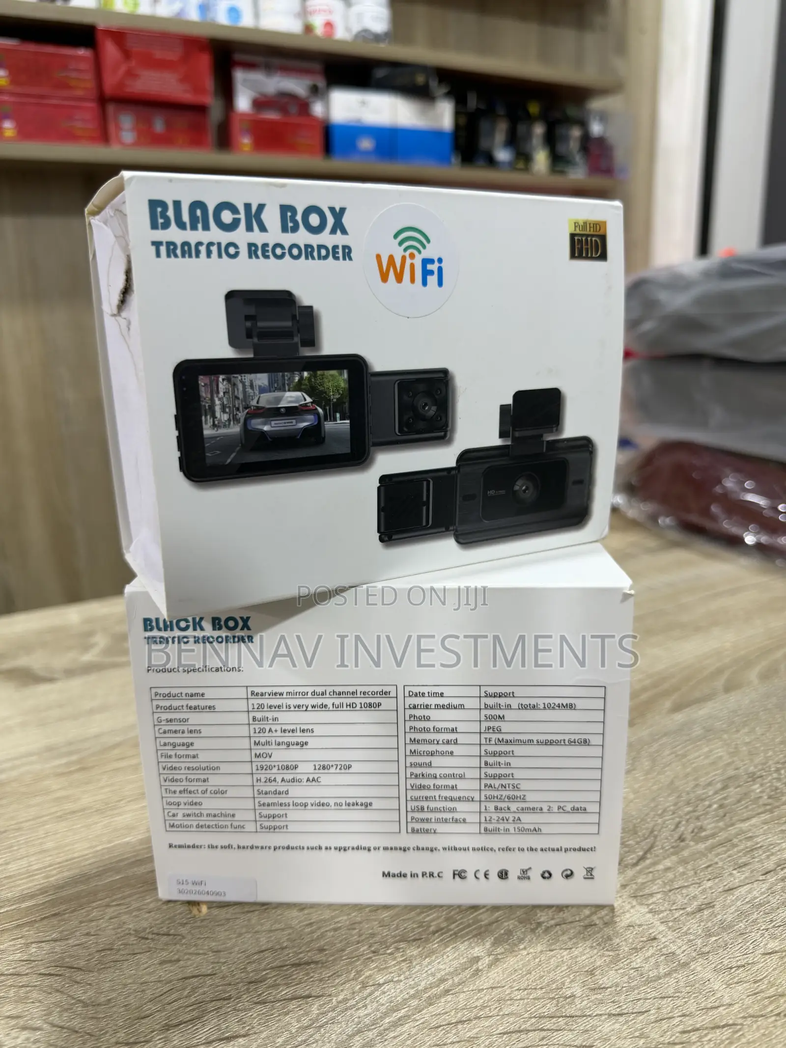 3 Channel WiFi Enabled Dash Cam FHD 1080p