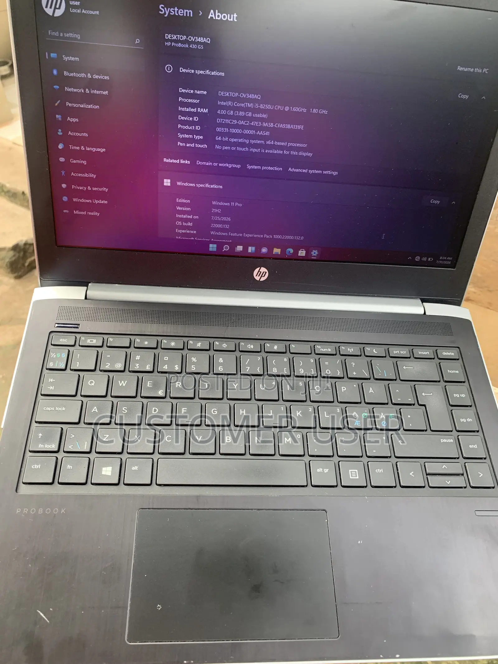 Laptop HP 430 G5 4GB Intel Core i5 HDD+SSD 128GB
