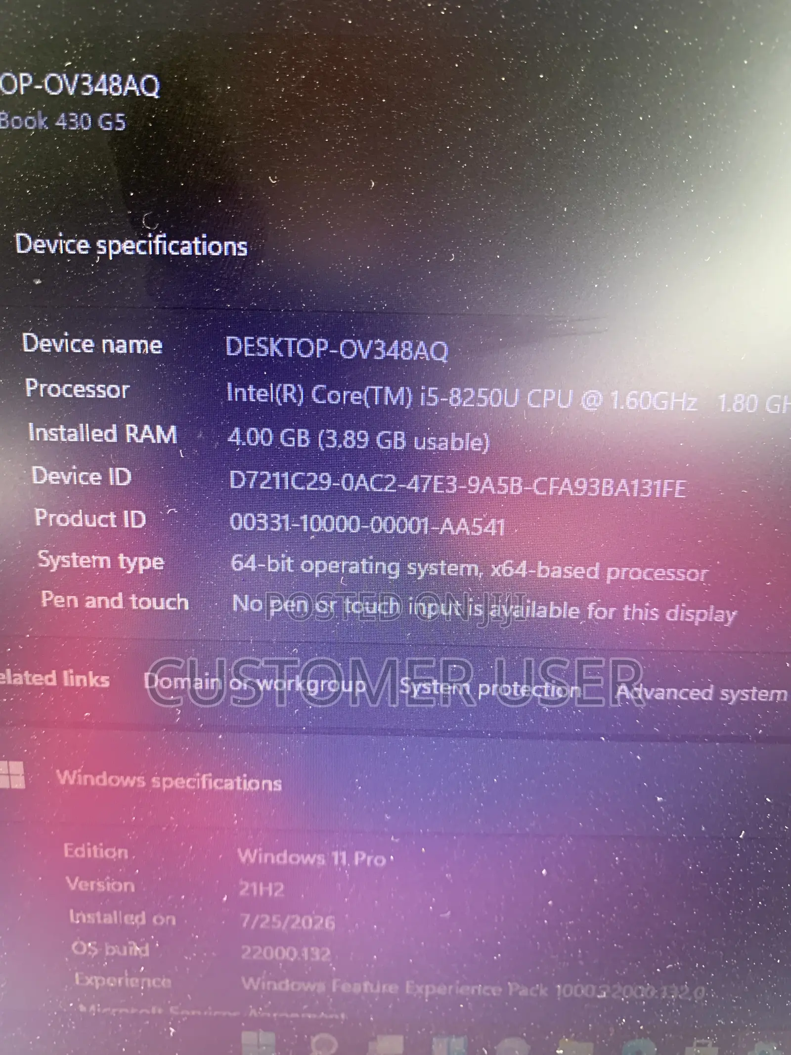Laptop HP 430 G5 4GB Intel Core i5 HDD+SSD 128GB