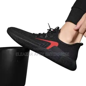 Lace Up Sneakers - Black/Red - SIZE 40