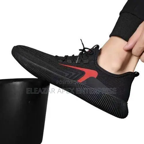 Lace Up Sneakers - Black/Red - SIZE 40