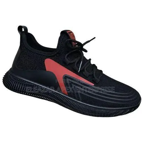 Lace Up Sneakers - Black/Red - SIZE 40