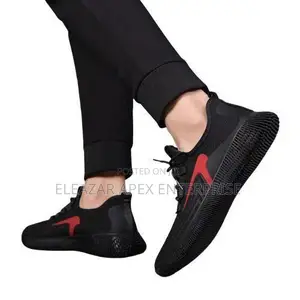 Lace Up Sneakers - Black/Red - SIZE 40