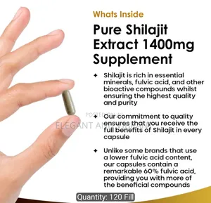 Shilijat 1400mg ,120 Capsules, Himalayan Shilijat With 60%fulvic Acid