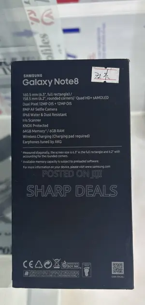 New Samsung Galaxy Note 8 64 GB Silver