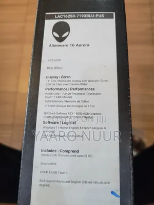 New Laptop Alienware 16 Aurora 16GB Intel Core 7 SSD 1T
