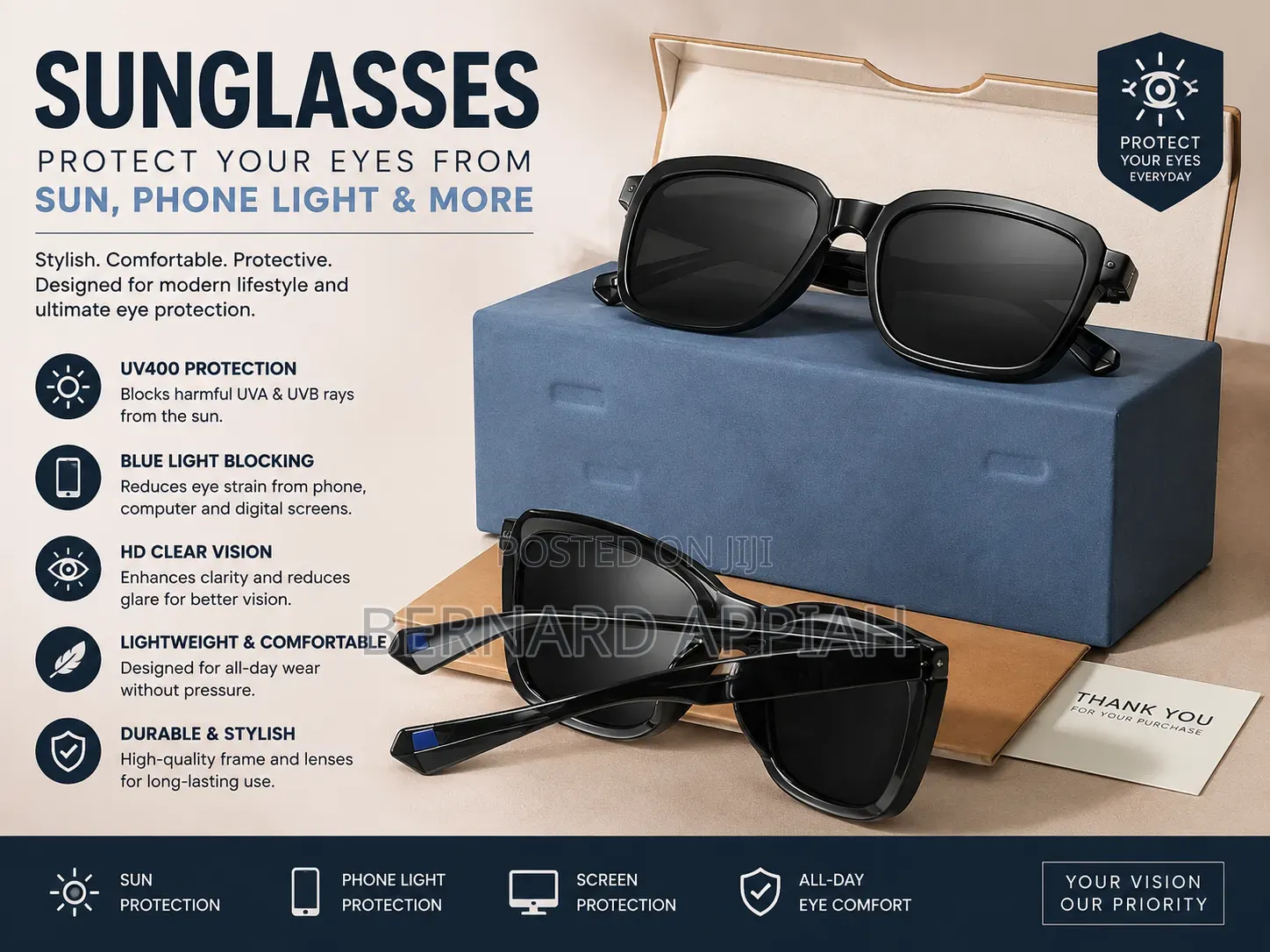 UV400 Polarized Sunglasses Protect Your Eyes From Sunlight, Blue Light