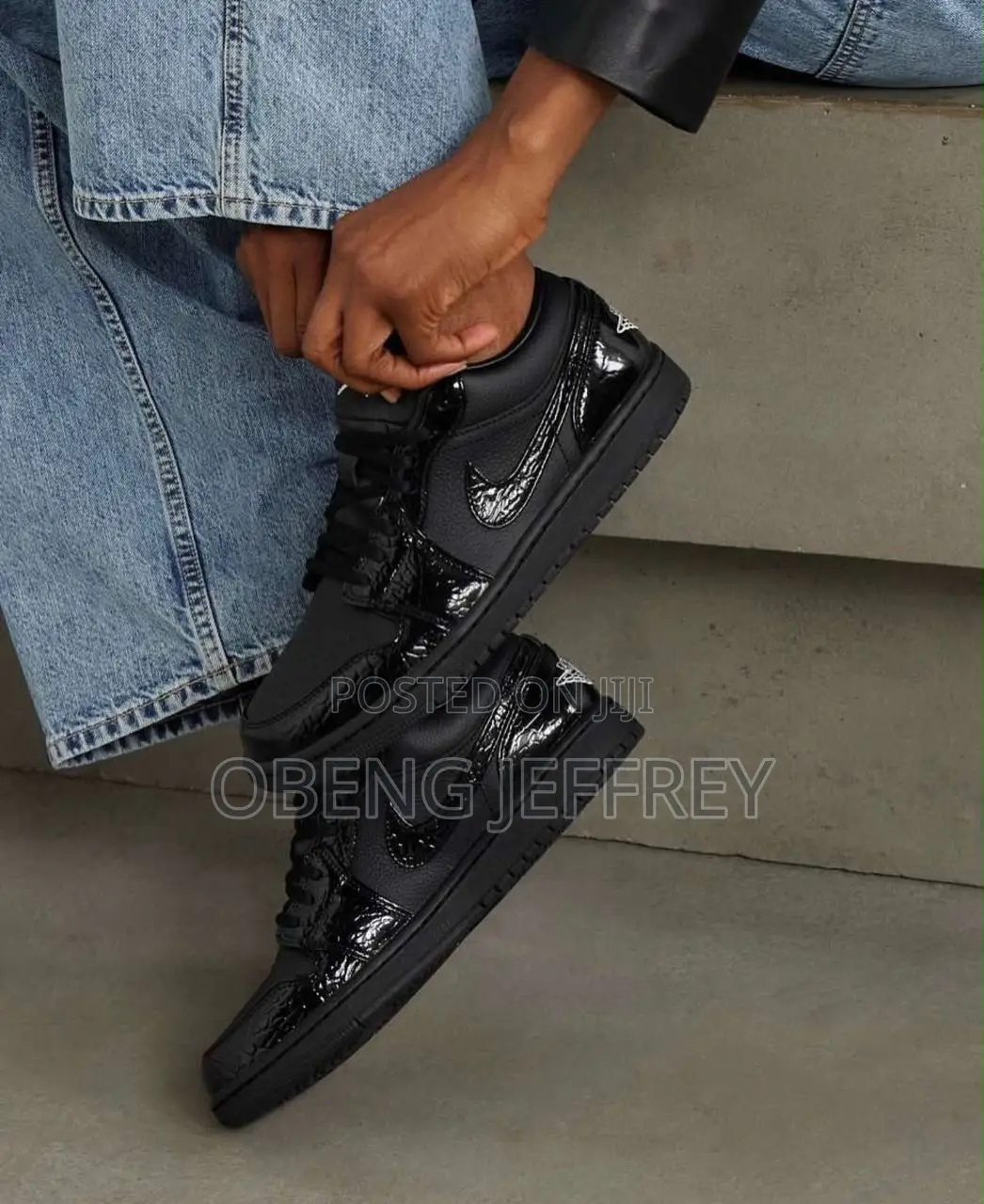 Original Jordan 1 Low Patent Black Elephant