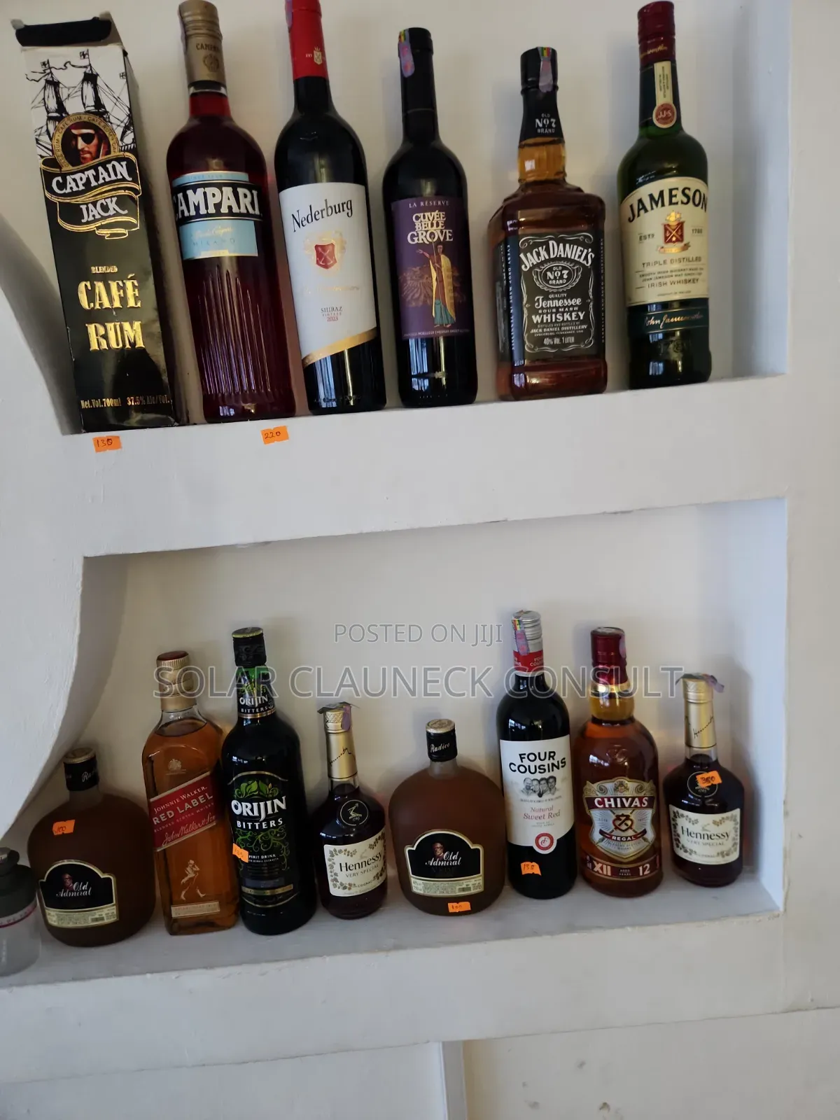 Captain Jack Café Rum
Campari
Nederburg Shiraz
La RéservJack Daniel’s