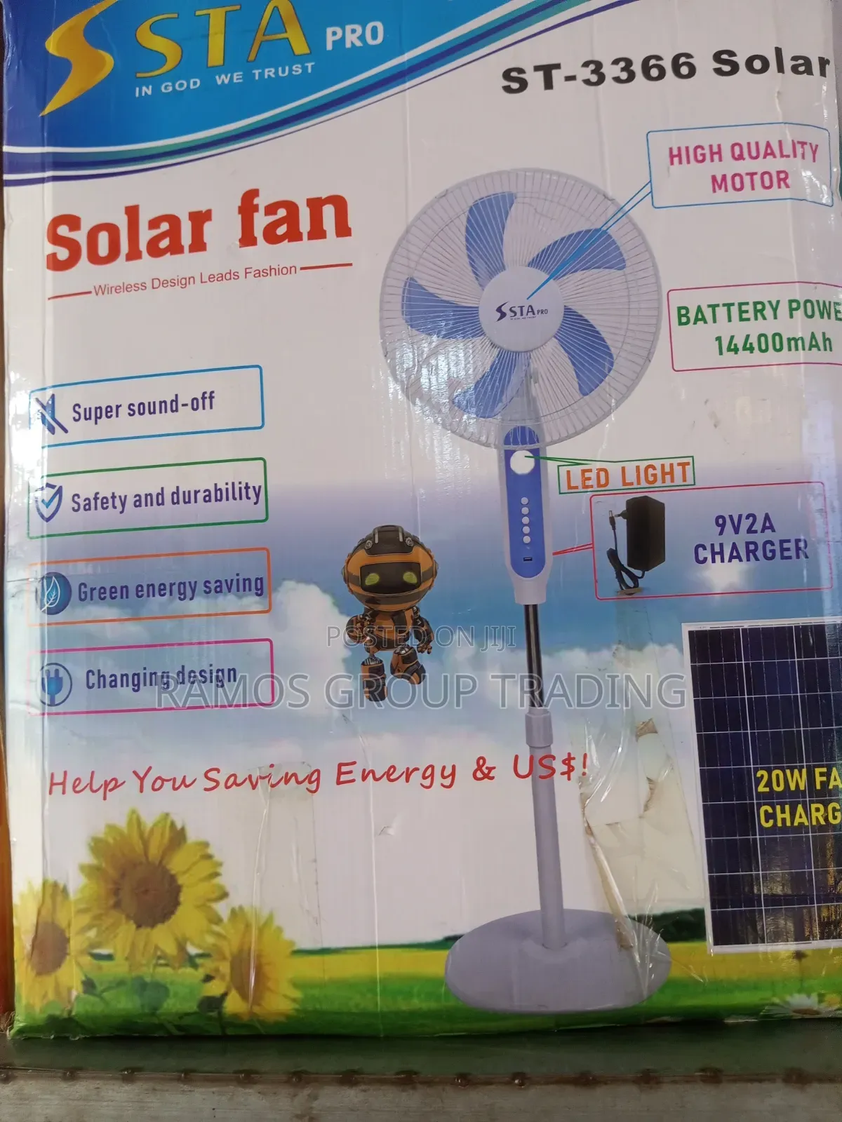 Solar Rechargeable Fan