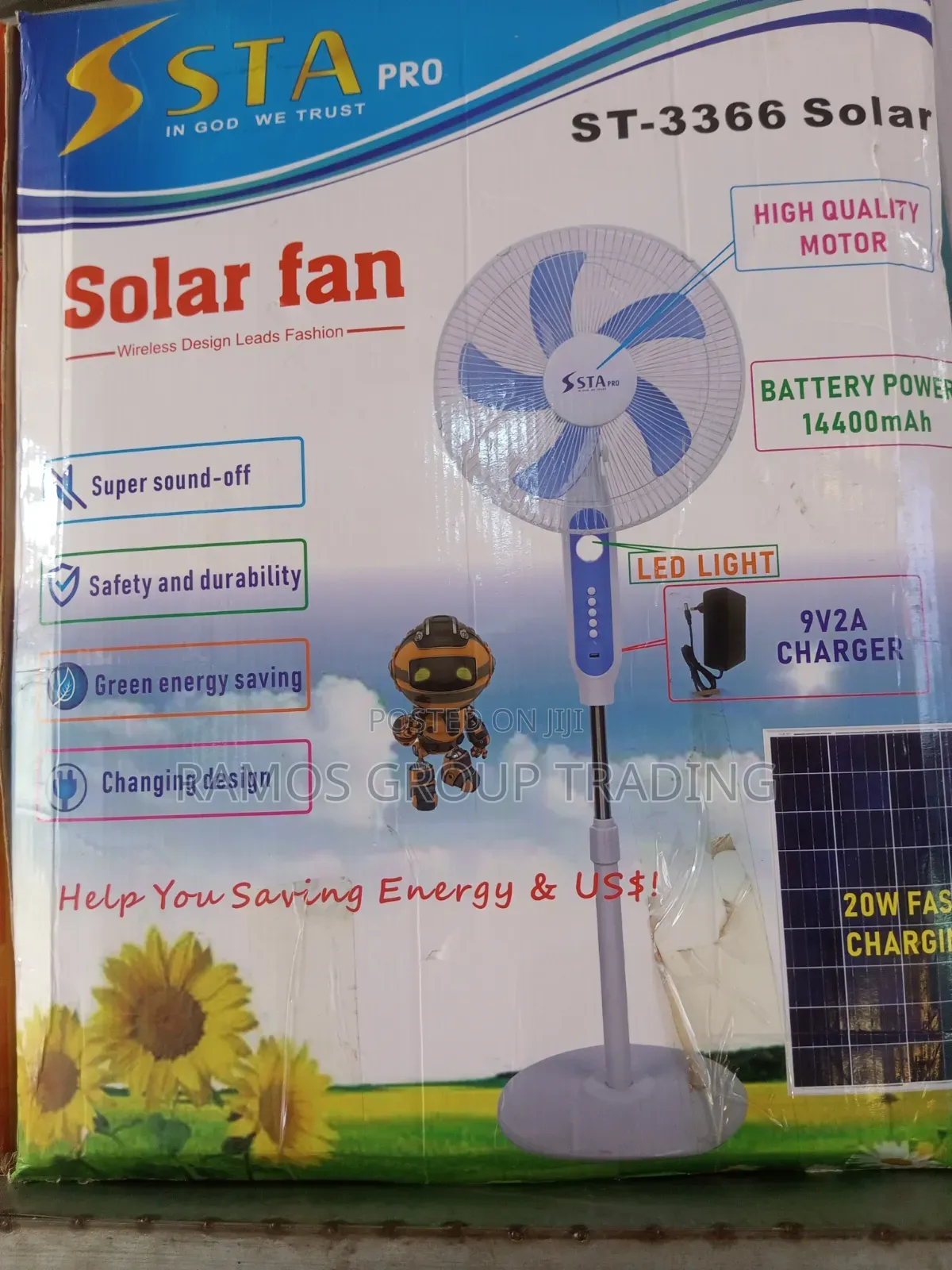 Solar Rechargeable Fan