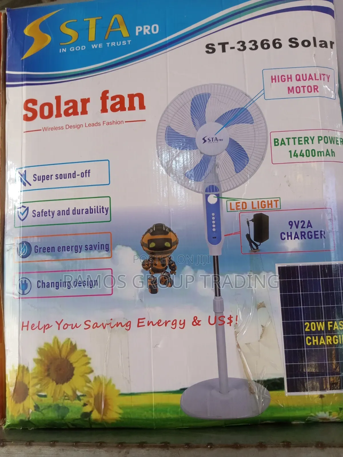 Solar Rechargeable Fan