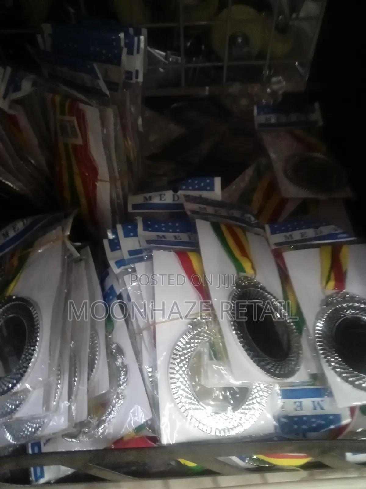 Premium Award Medals (Gold, Silver, Bronze) With Ghana Flag Ribbon