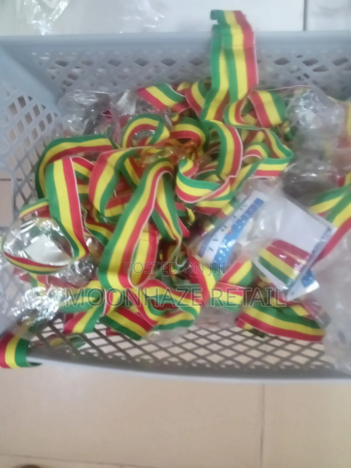 Premium Award Medals (Gold, Silver, Bronze) With Ghana Flag Ribbon