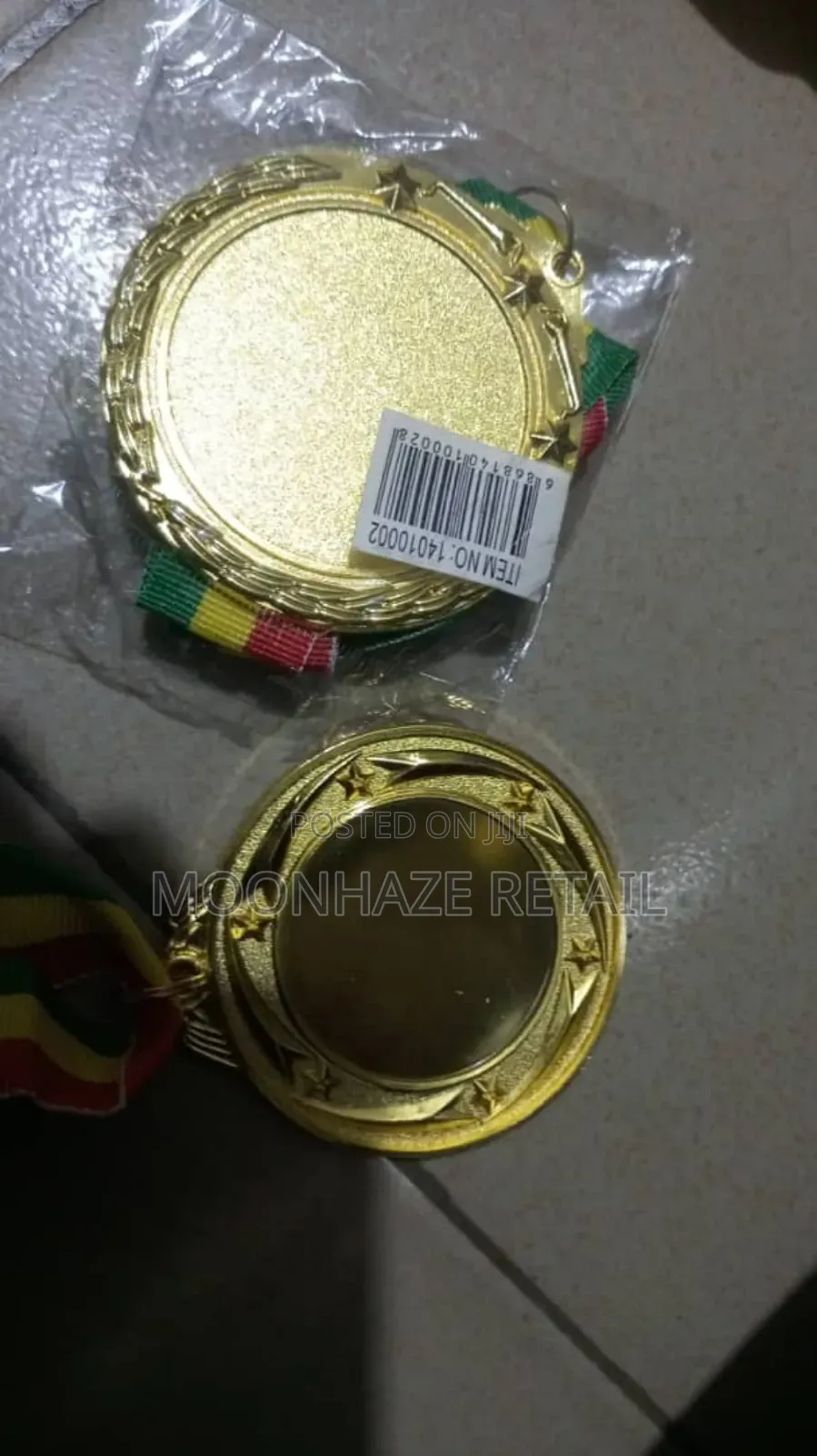 Premium Award Medals (Gold, Silver, Bronze) With Ghana Flag Ribbon