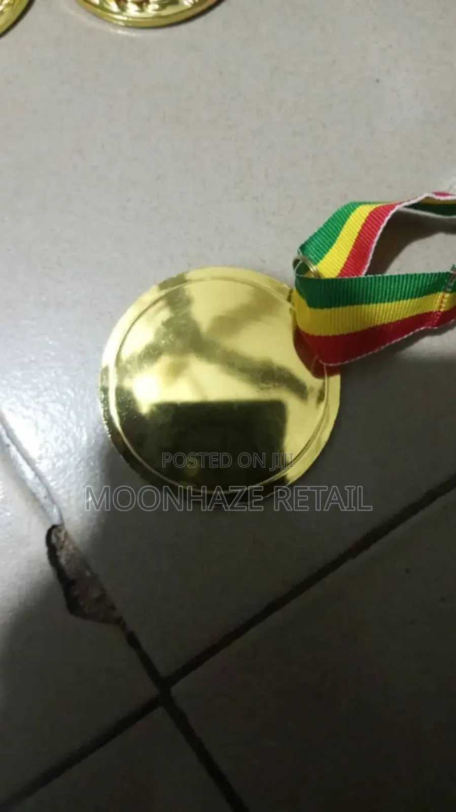 Premium Award Medals (Gold, Silver, Bronze) With Ghana Flag Ribbon