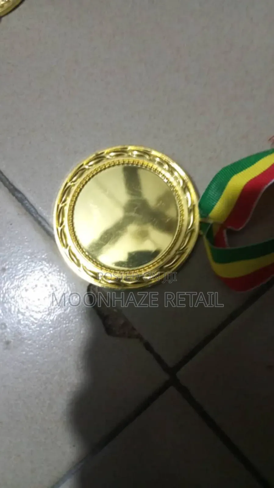 Premium Award Medals (Gold, Silver, Bronze) With Ghana Flag Ribbon