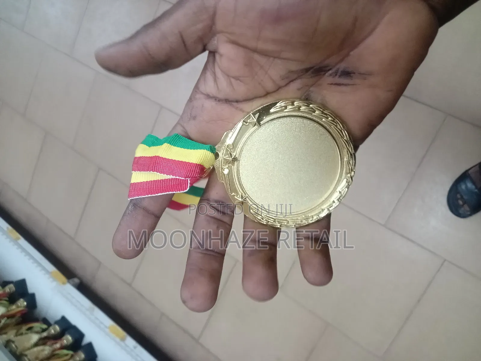 Premium Award Medals (Gold, Silver, Bronze) With Ghana Flag Ribbon