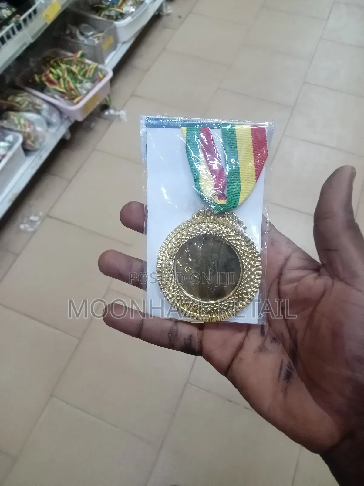 Premium Award Medals (Gold, Silver, Bronze) With Ghana Flag Ribbon