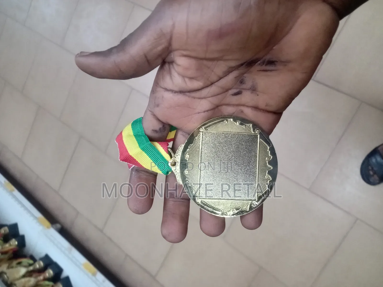 Premium Award Medals (Gold, Silver, Bronze) With Ghana Flag Ribbon