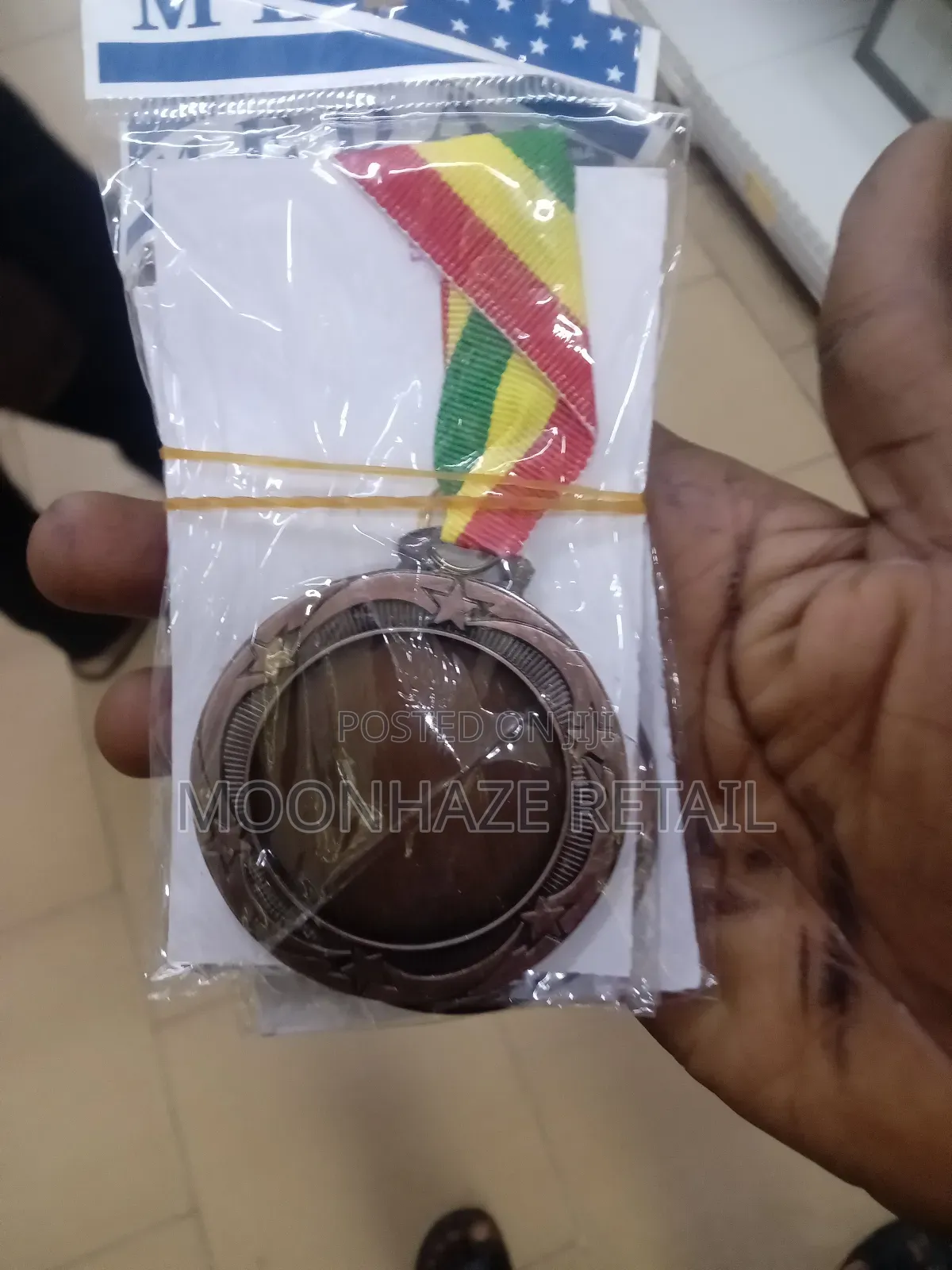 Premium Award Medals (Gold, Silver, Bronze) With Ghana Flag Ribbon