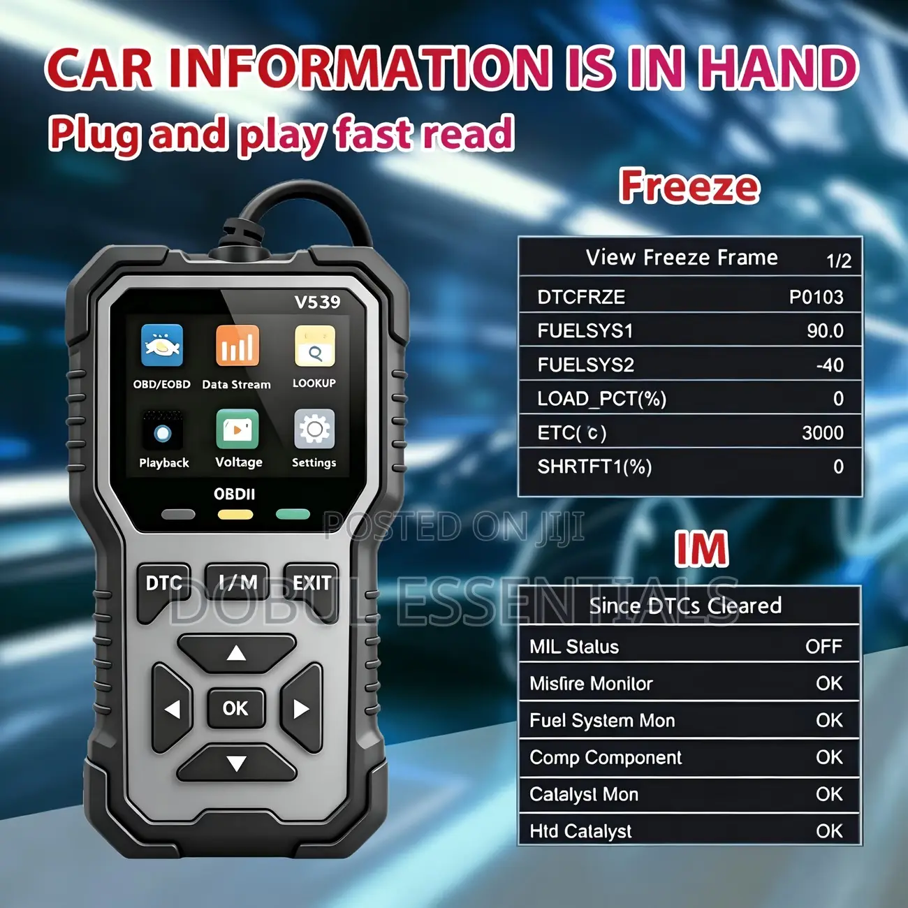 V539 OBD2 Car Fault Scanner From Cars From 1996 Up to Date