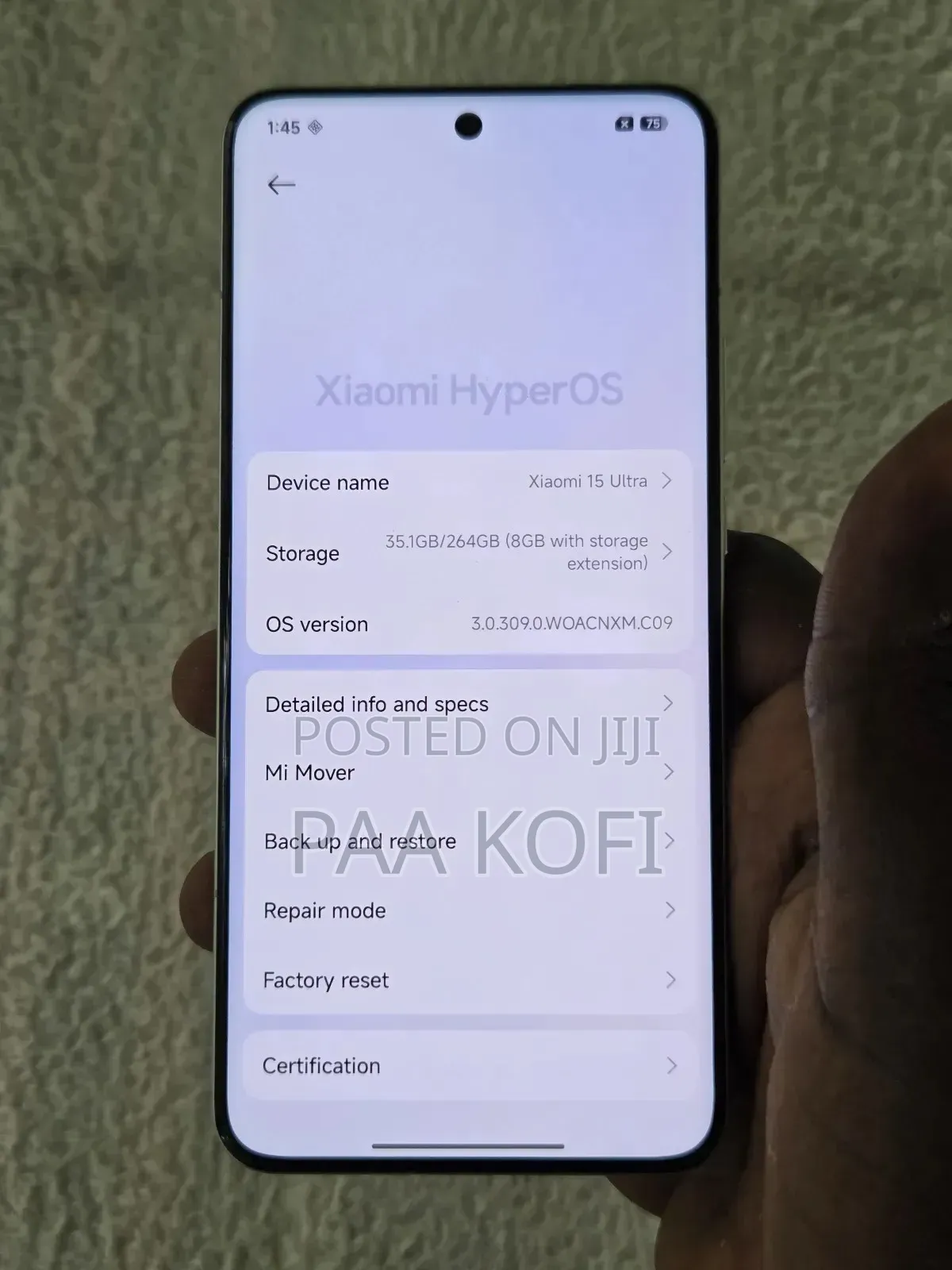 Xiaomi 15 Ultra 256 GB Gray