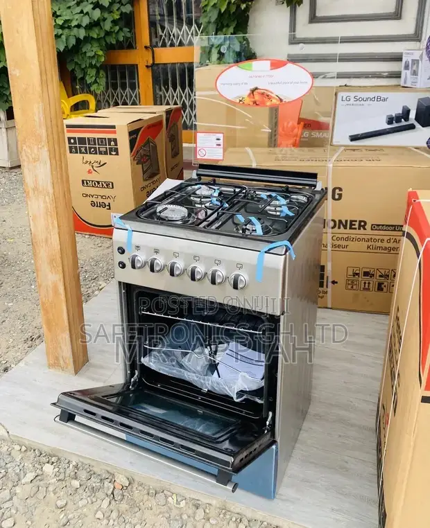 Choose New Ferre 60x50 Glass Lid 4 Gas Oven With Grill Cooker