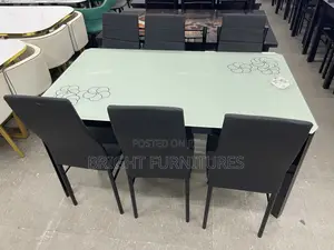 Glass Top 6 Seater Dining Set