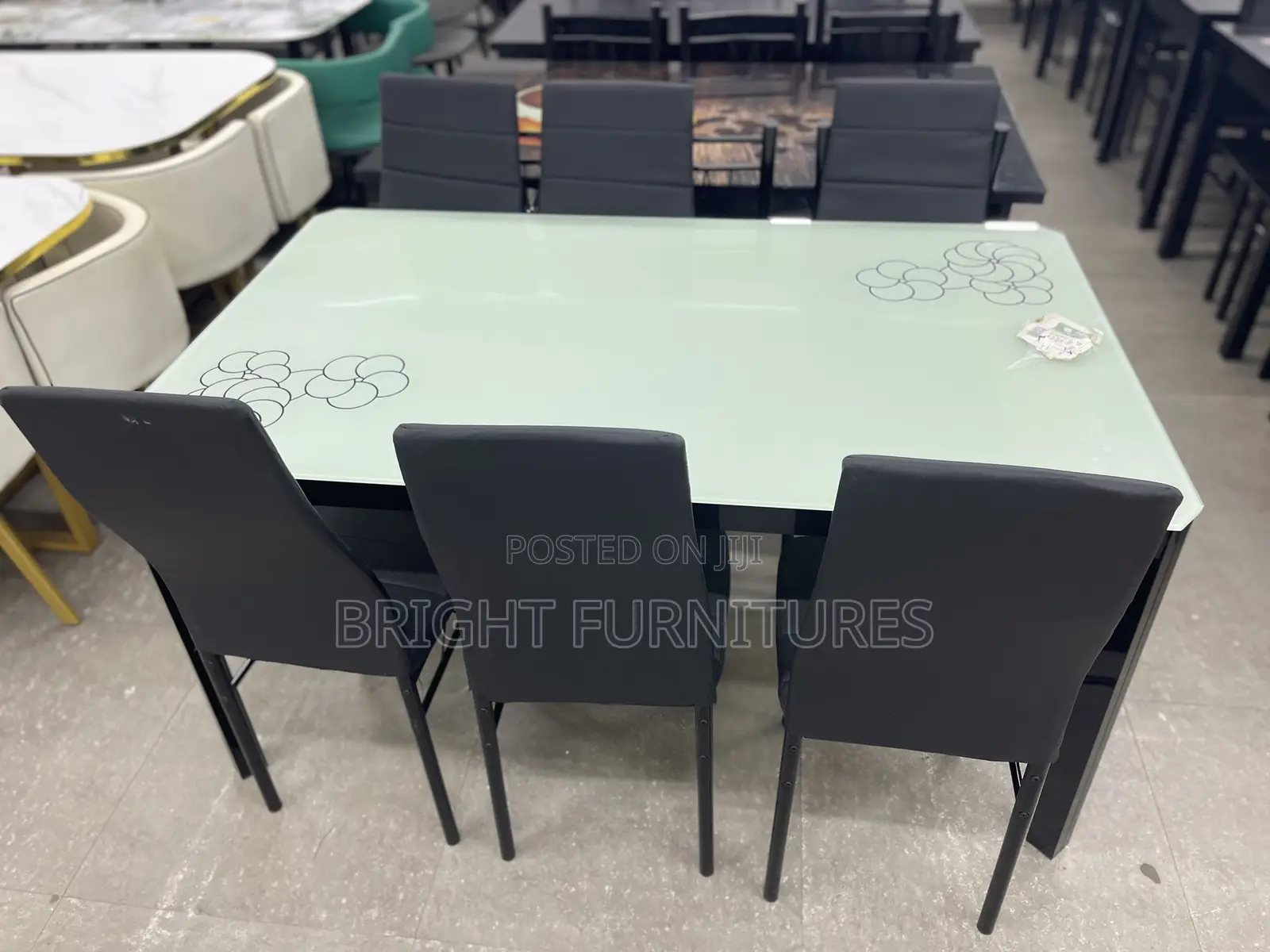 Glass Top 6 Seater Dining Set