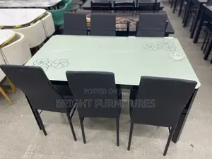 Glass Top 6 Seater Dining Set
