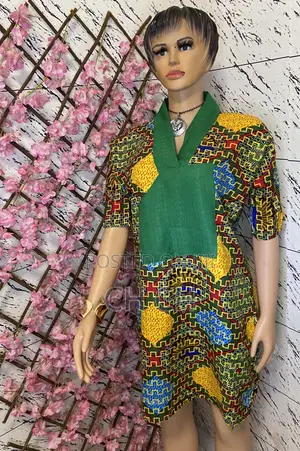 Beautiful Green Multicolored Ankara African Print Design Bubu Dress
