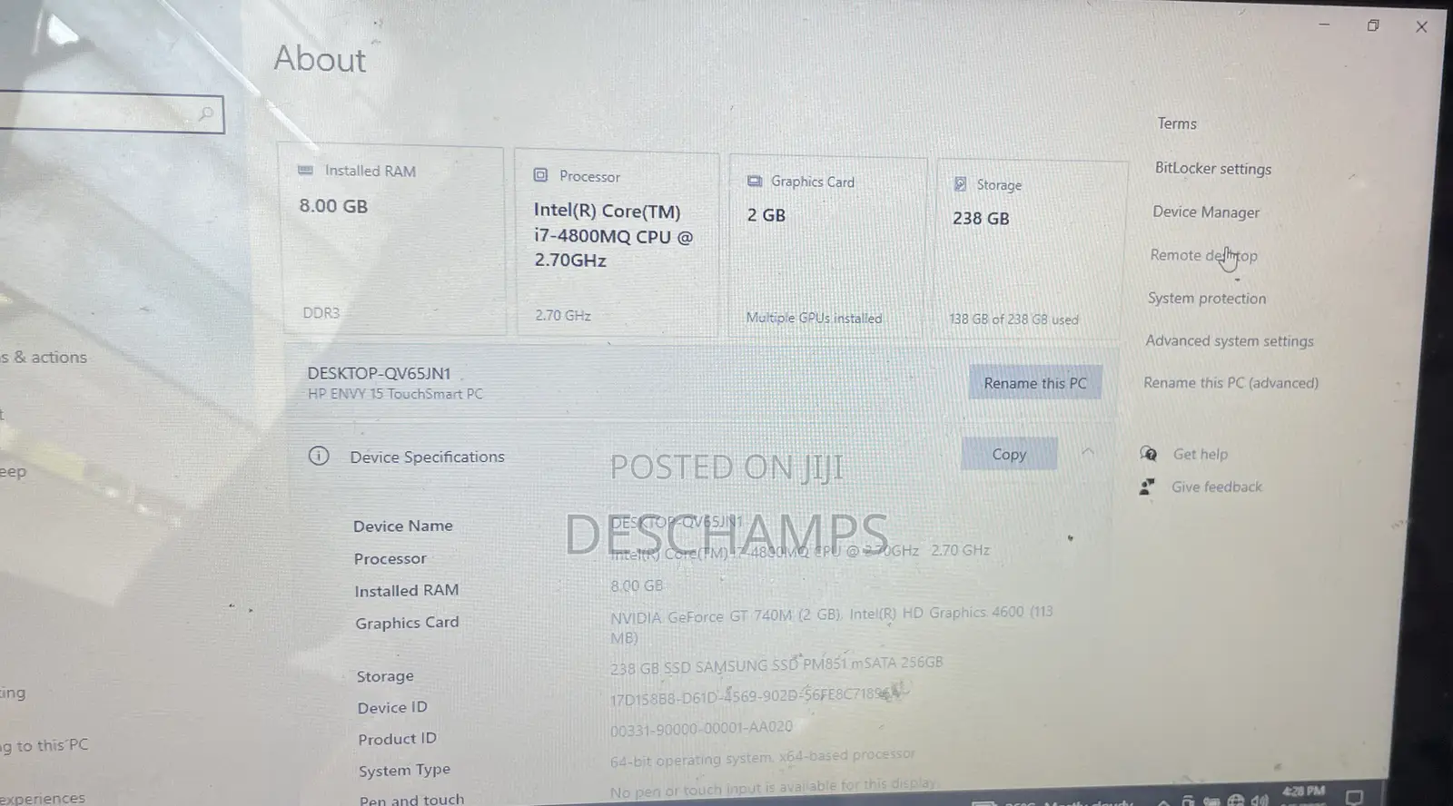 Laptop HP Envy 15 8GB Intel Core i7 HDD+SSD 256GB