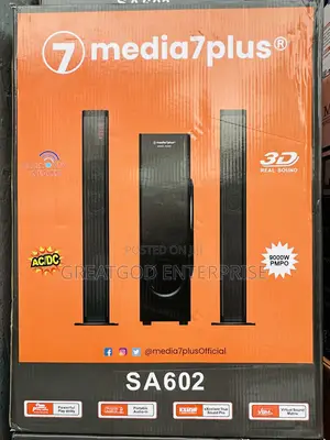 Media7Plus SA602 3D Multimedia Tower Speaker System