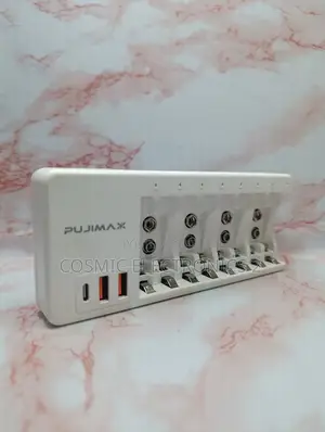 Pujimax PJ-N8006N Smart Battery Charger 8-Slot AA/AAA Ni-Mh/Ni-Cd 9V