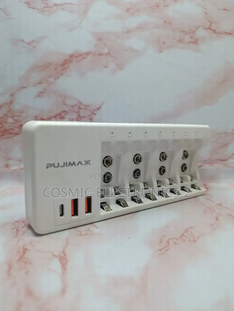 Pujimax PJ-N8006N Smart Battery Charger 8-Slot AA/AAA Ni-Mh/Ni-Cd 9V