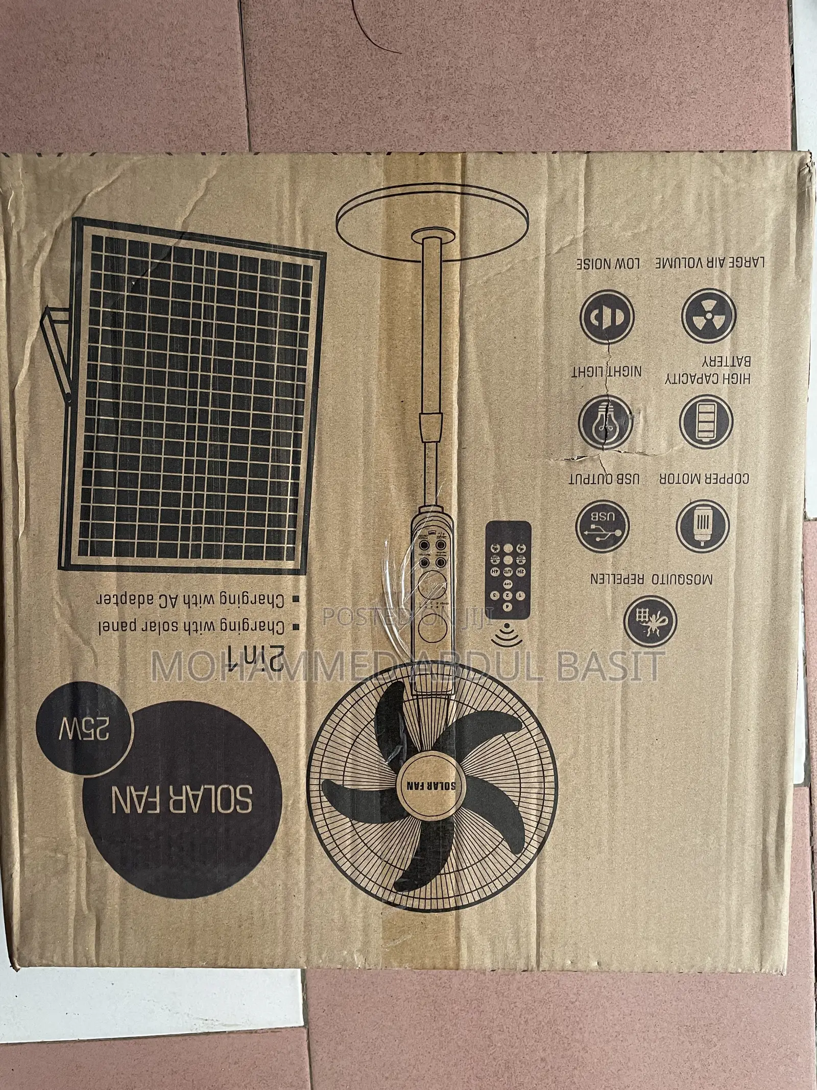 Rechargeable Solar Fan