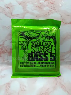 Ernie Ball Regular Slinky 5-String Wound Bass Guitar Strings – 45-130