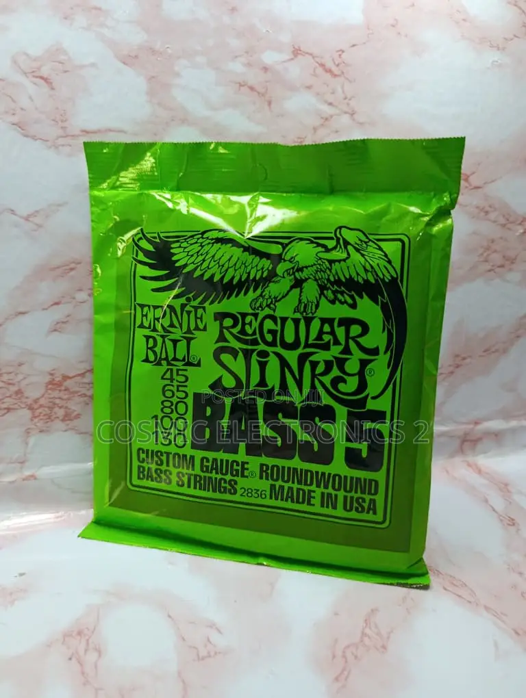 Ernie Ball Regular Slinky 5-String Wound Bass Guitar Strings – 45-130