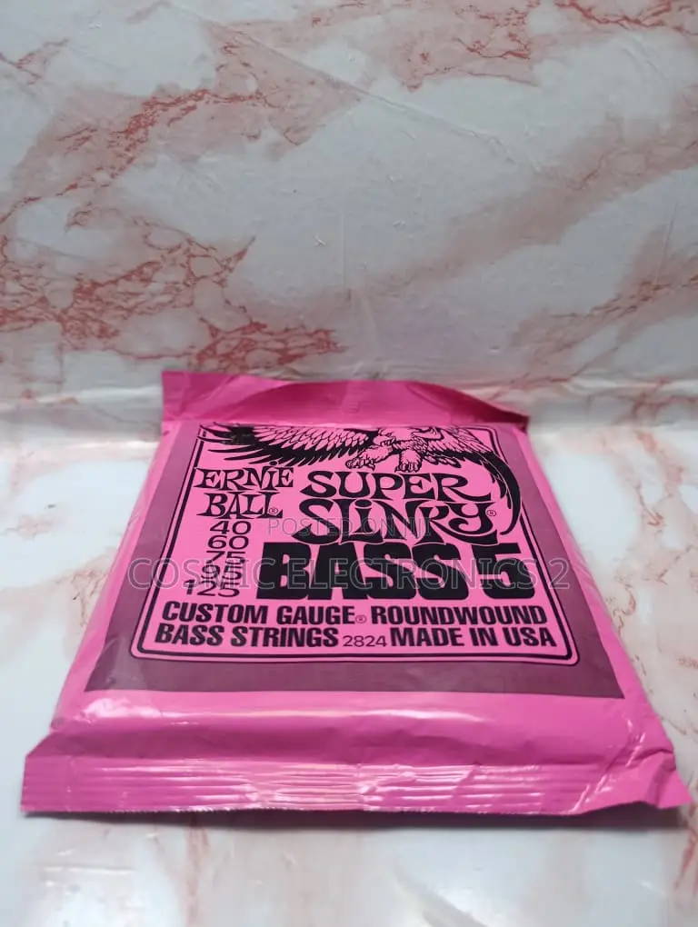 Ernie Ball Super Slinky 5-String Bass Guitar Strings – 40–125 Gauge