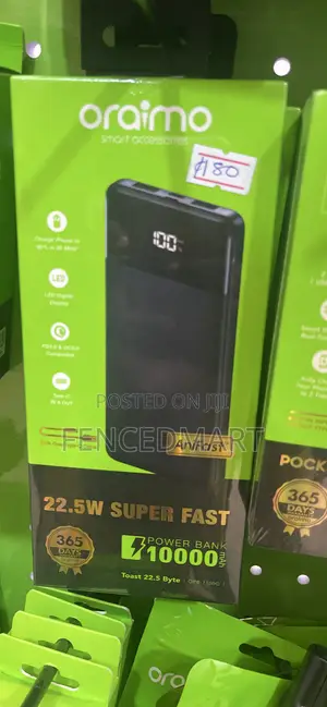 Oraimo Toast 22.5 Byte 10000mAh Fast Charging Power Bank