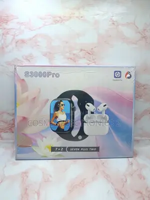 S3000 Pro Smart Watch With Wireless Earbuds – HD Touchscreen Bluetooth