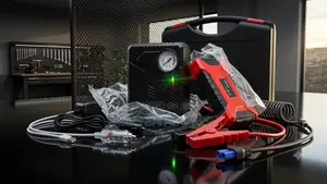 Jump Starter Power Pack Air Pump USB Charger LED Light Kit